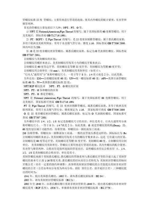 管螺纹标准55度   管螺纹