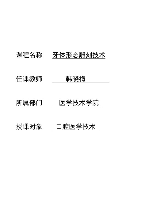 牙体形态雕刻技术标准教案