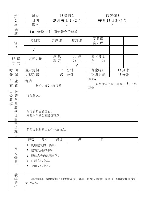 《中外建筑史》原始社会的建筑