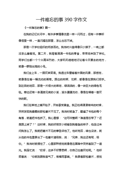 一件难忘的事390字作文