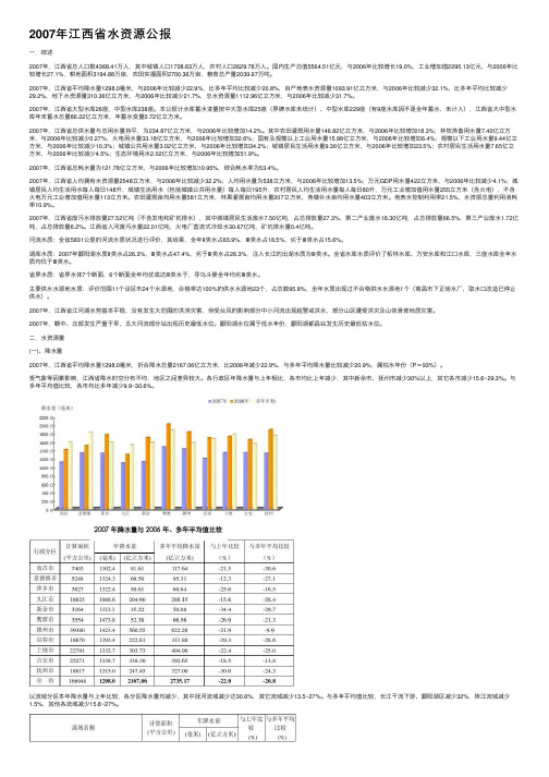 2007年江西省水资源公报