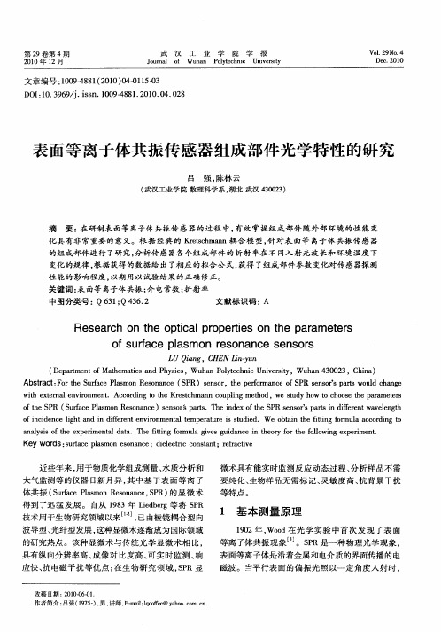 表面等离子体共振传感器组成部件光学特性的研究