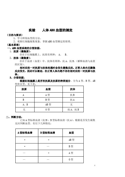 实验__人体ABO血型的测定