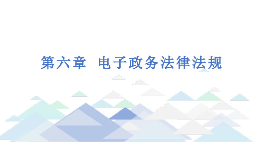 6、第六章 电子政务法律法规