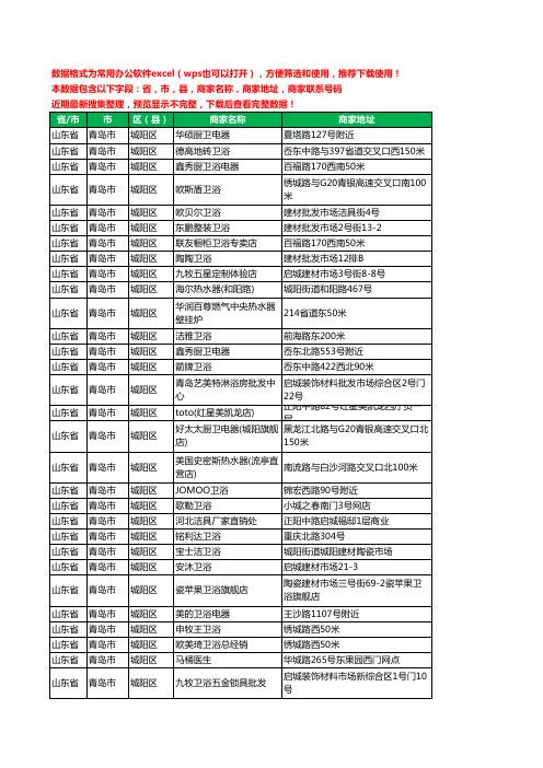 2020新版山东省青岛市城阳区卫浴工商企业公司商家名录名单黄页联系电话号码地址大全189家