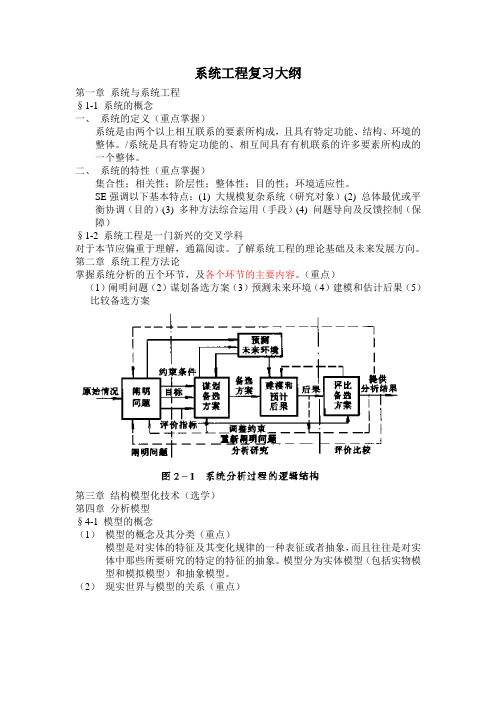 [经济学]系统工程复习大纲