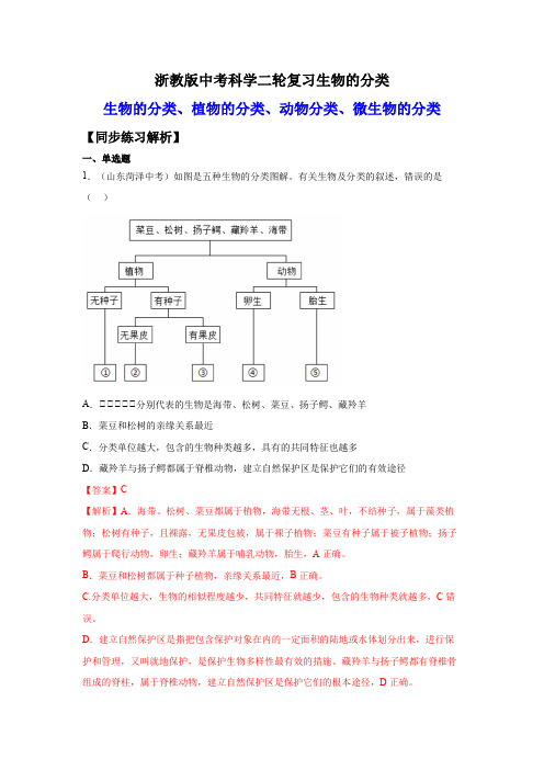 1.生物的分类(练习)