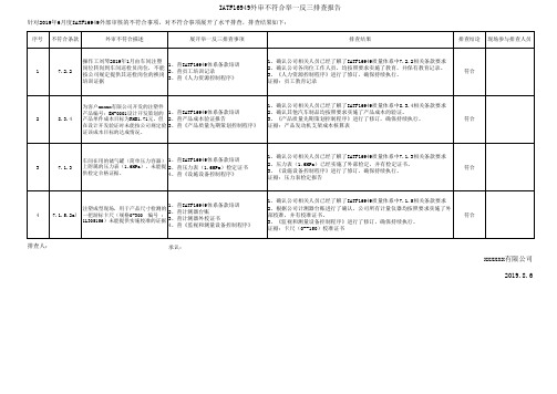 IATF审核不符合举一反三排查表