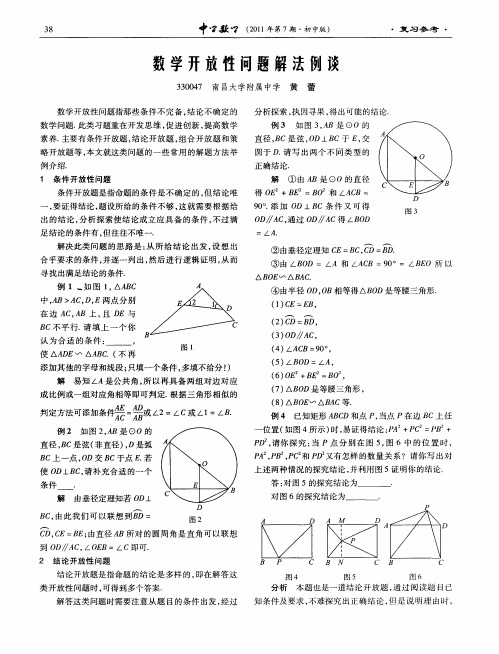 数学开放性问题解法例谈