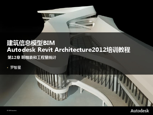 revit architecture快速教程11明细表和工程量统计