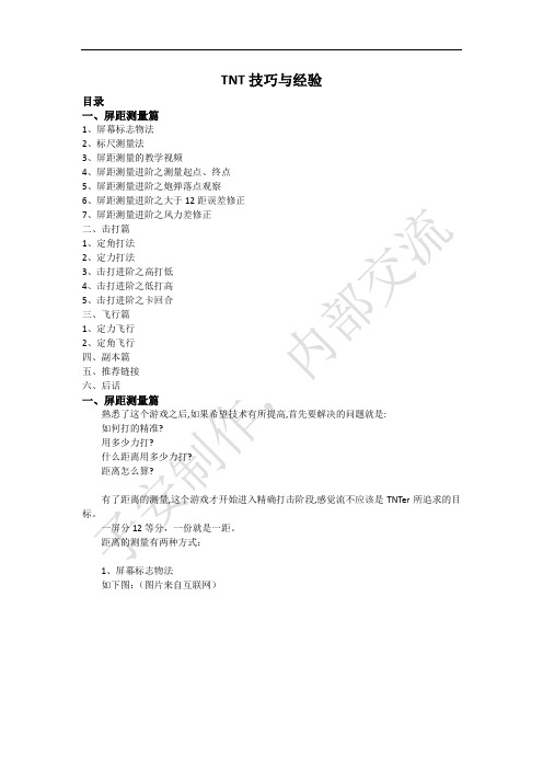 TNT技巧与经验