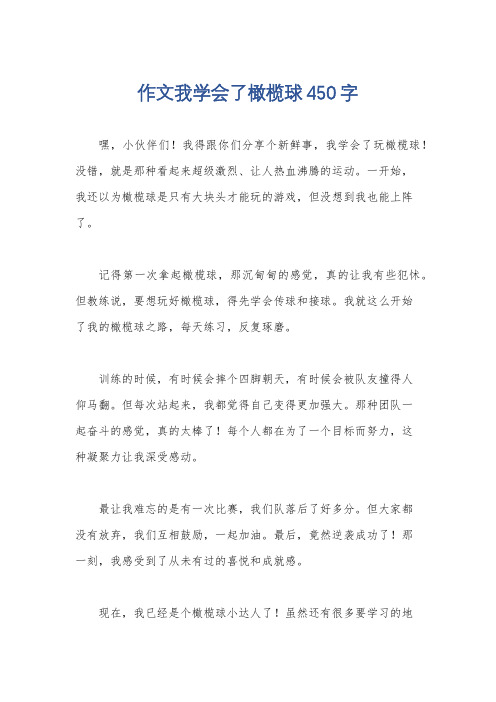 作文我学会了橄榄球450字