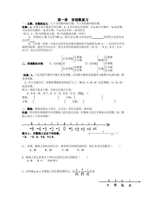 (完整word)有理数第一章知识点总结,推荐文档