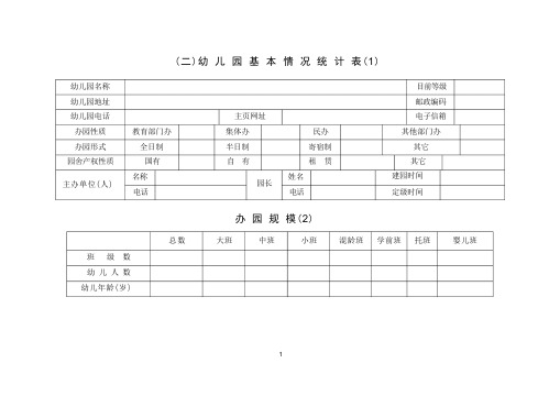 幼儿园年检-幼儿园基本情况统计表