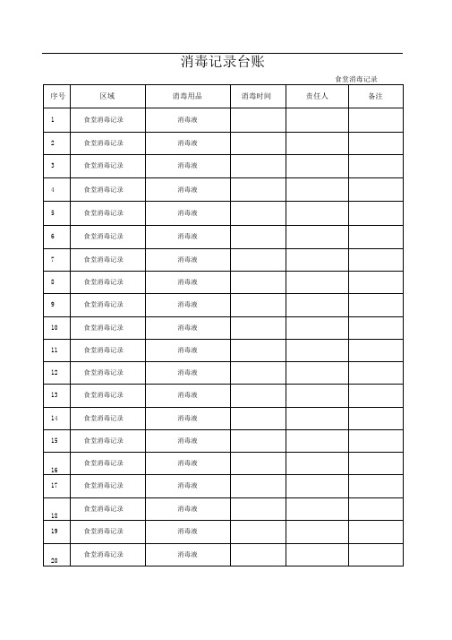 消毒记录台账