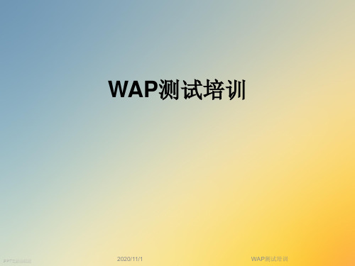 WAP测试培训