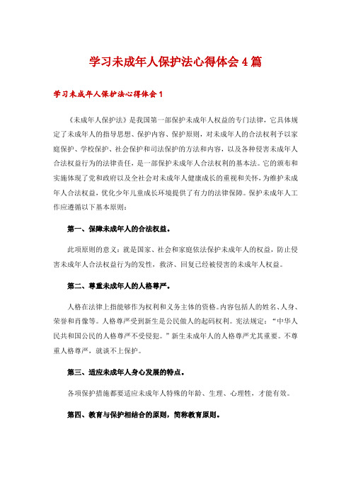 学习未成年人保护法心得体会4篇