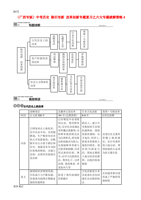 [推荐学习]中考历史 除旧布新 改革创新专题复习之六大专题破解策略4 新人教版