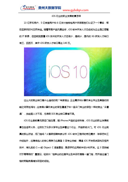 iOS行业的职业发展前景怎样