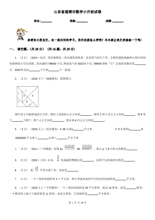 山东省淄博市数学小升初试卷