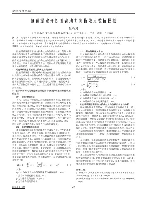 隧道爆破开挖围岩动力损伤效应数值模拟