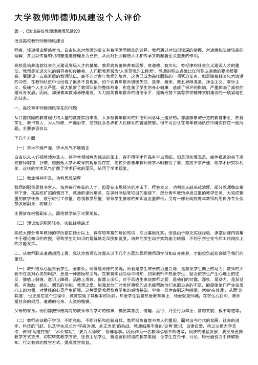 大学教师师德师风建设个人评价