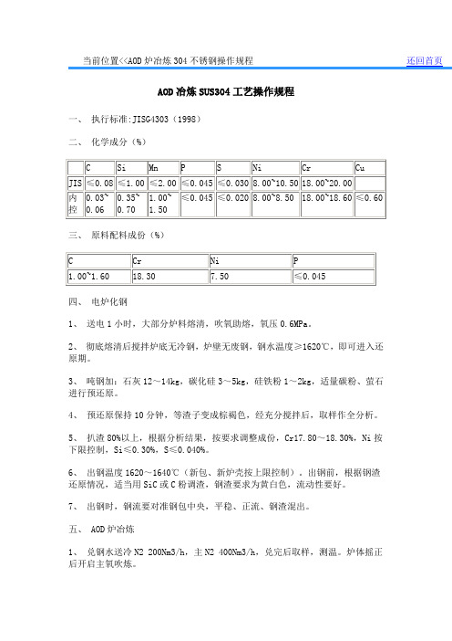 304不锈钢冶炼规程