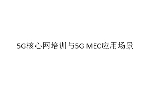 5G核心网培训与5G MEC应用场景