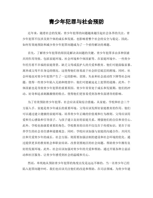 青少年犯罪与社会预防