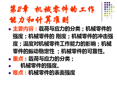 机械设计(第四版邱宣怀主编)第2章零件的工作能力和计算准则精品PPT课件