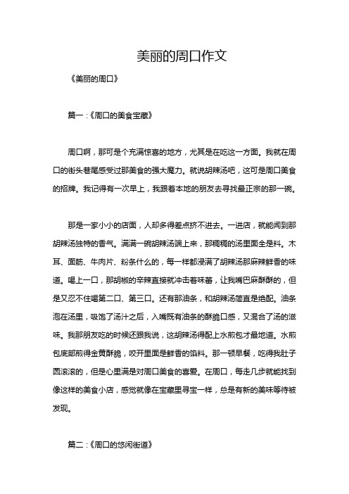 美丽的周口作文