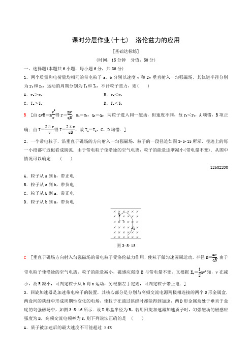 课时分层作业17 洛伦兹力的应用