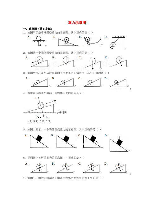 【备战】中考物理专项训练 重力示意图(含解析)