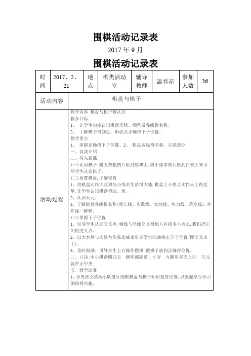 围棋活动记录