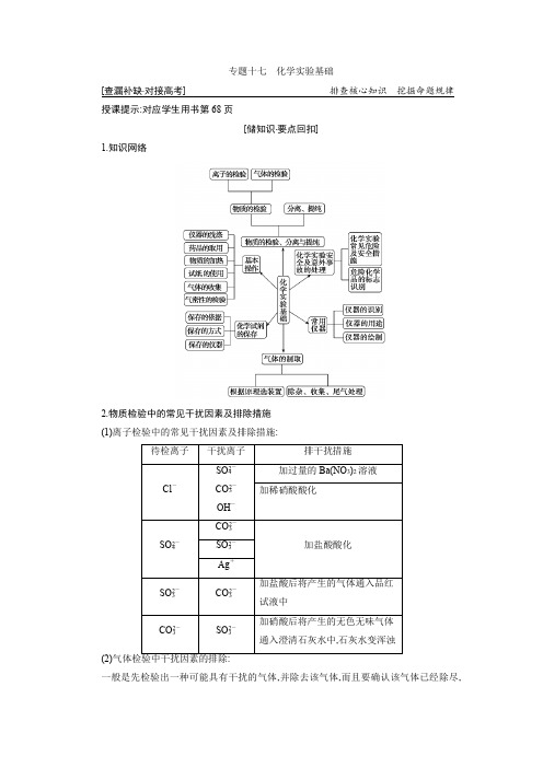 2019年高考化学高2019届高2016级一本突破二轮复习课件及讲义与专项训练专题十七化学实验基础