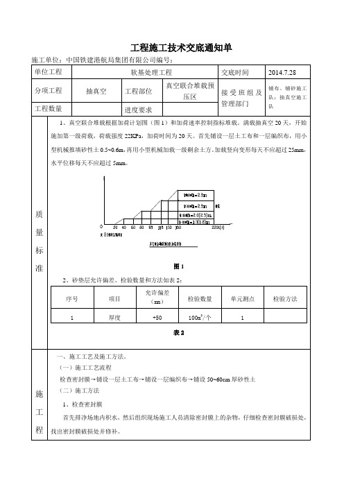 工程施工技术交底通知单