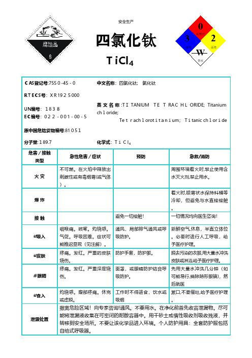 四氯化钛安全生产规范化安全管理台账企业管理应急预案安全制度