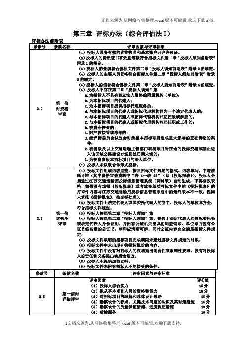 评标办法综合评估法I