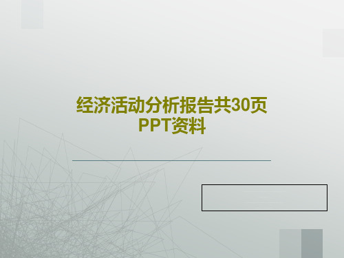 经济活动分析报告共30页PPT资料32页PPT