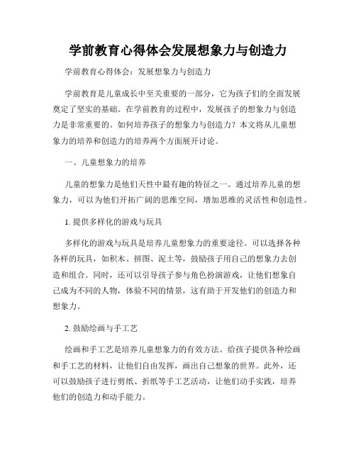 学前教育心得体会发展想象力与创造力