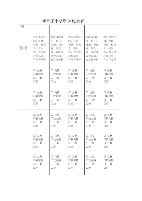 听课记录检查表