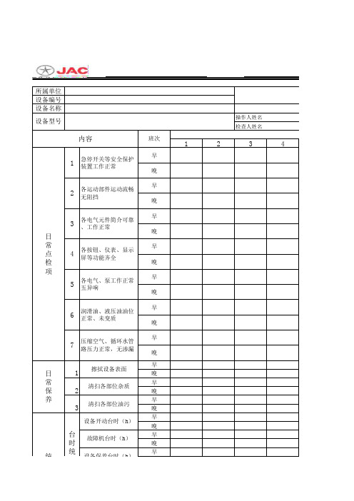 点检记录表