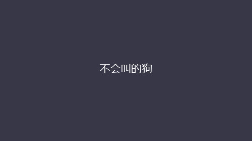 不会叫的狗  课件(共67张PPT)