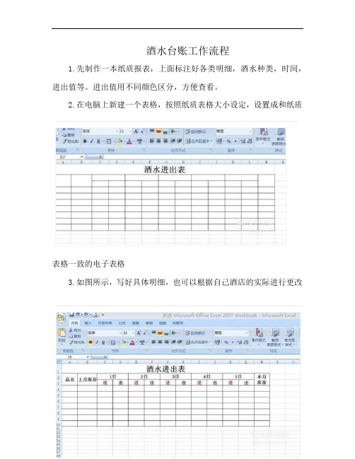 酒水台账工作流程