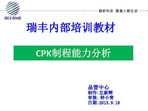 CPK 制程能力分析