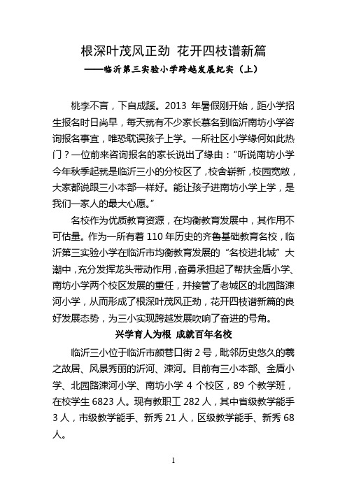 1、根深叶茂风头劲 花开四枝谱新篇