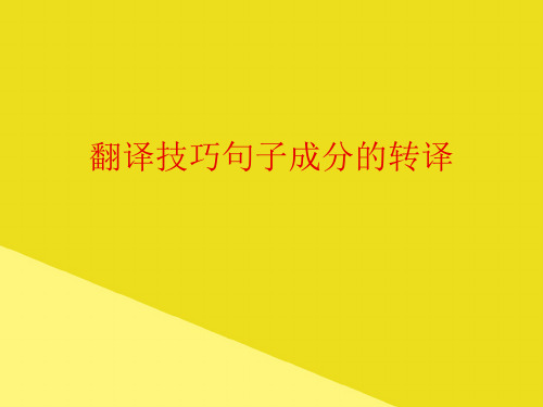 翻译技巧句子成分的转译PPT资料(正式版)