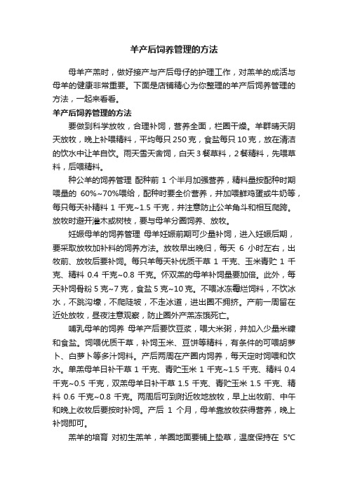 羊产后饲养管理的方法