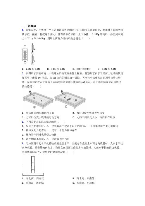 无锡市大桥中学初中物理八年级下册第七章《力》测试(含答案解析)