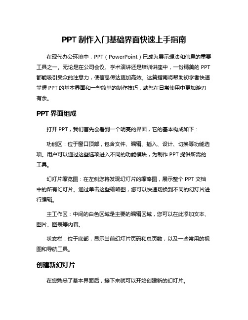 PPT制作入门基础界面快速上手指南